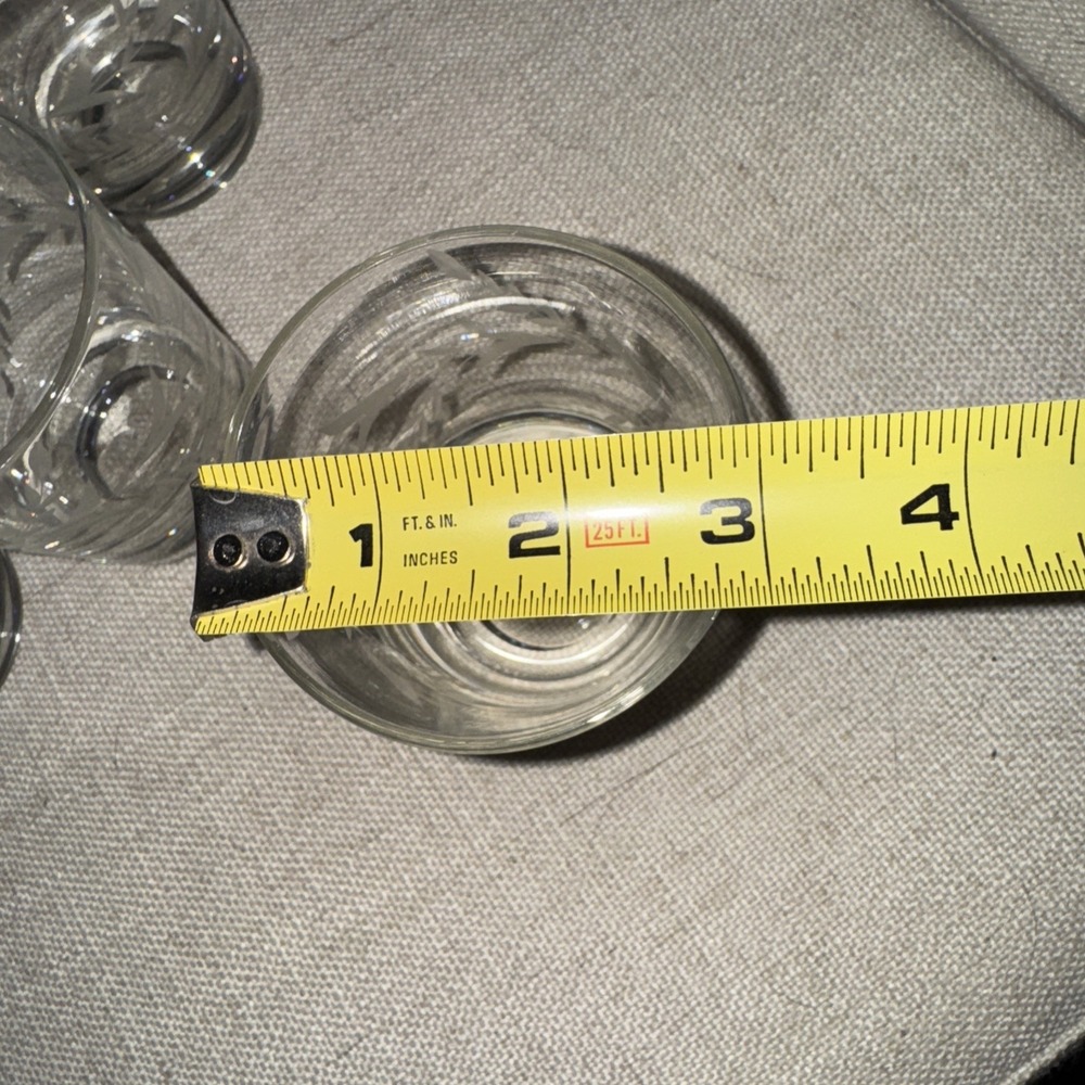 Vintage Set Of 6 Etched Lo Ball /whiskey Glasses OLA000 - Picture 9 of 9
